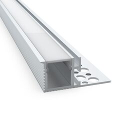 Recessed 2 Meter Aluminium LED Strip Extrusion White - AQS-EXT-014-200-A8
