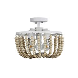 Cascara 3 Light Wooden Beaded Ceiling Light Natural - OL64356/3NAT