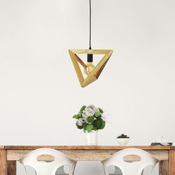 Trap II Geometric Scandi Timber Pendant - OL64741NAT