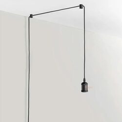 Black Plug-In DIY Pendant For Bare Bulb - BLA150-DIM-BB