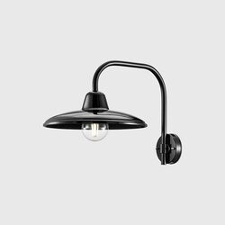 B&W Curve Wall Light Glazed Black - FER.C2337-08