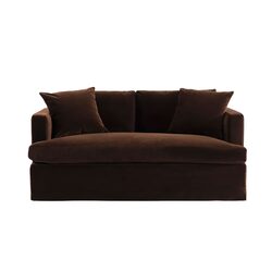 Birkshire 2 Seater Slip Cover Sofa Dark Chocolate Velvet - 33545