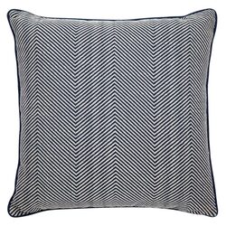 Candace Square Feather Cushion Chevron Blue Linen - 50832