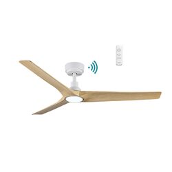Cordoba DC 52" Smart Ceiling Fan With WIFI Remote Control + LED Light Matt White / Oak - MCDC1333WO