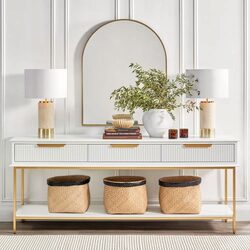 Paola Travertine Table Lamp With White Shade - B12378