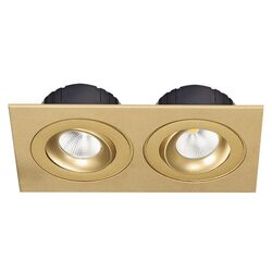 Multiform 16W Dimmable LED Downlight Gold / Warm White - 2xLDL-TLT-GD + LDL-PLATE2-GD
