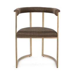 Dino Upholstered Dining Chair Range Chocolate Linen - 34111