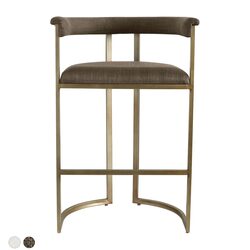 Dino Upholstered Kitchen Stool Range Chocolate Linen - 34114