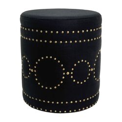 Bradshaw Round Storage Stool Black Linen - 34146