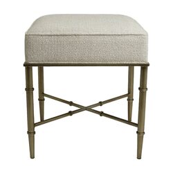 Hacienda Antique Gold Iron Stool Speckle Ecru - 34151