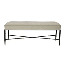 Hacienda Black Iron Bench Ottoman Wheat - 34154