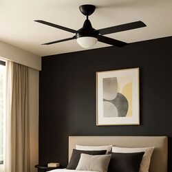 Cairns 52" DC Ceiling Fan With Light Matt Black - 22976/06