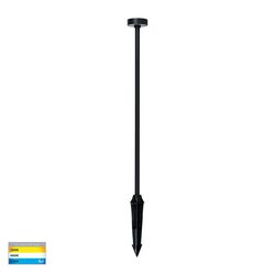 Vertex 3W CCT 24V DC LED Garden Bollard Spike Light Black - HV1512T-BLK-24V