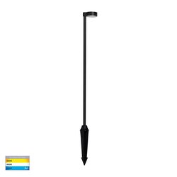 Lindri 3W CCT 24V DC LED Bollard Garden Spike Light Black - HV1521T-BLK-24V