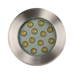 Split 12W CCT 240V LED Round Inground Uplighter Stainless Steel - HV1843T-240V