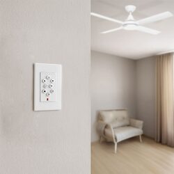 DC Ceiling Fan Wall Controller With Isolation Switch White - ISODCWALLCONTROL