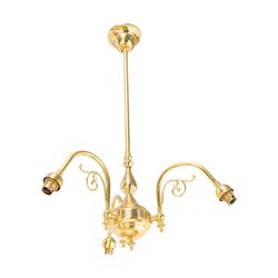 Victoriana 3 Light Pendant Polished Brass Frame Only - LOI3090306