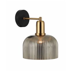 Interior Dome Glass Wall Light Antique Brass Highlight With Chrome - VINTAJ5W