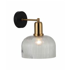 Interior Dome Glass Wall Light Antique Brass Highlight With Clear - VINTAJ6W