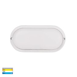 Muovi 7W CCT 240V LED Oval Large Wall or Ceiling Light White - HV3527T-WHT