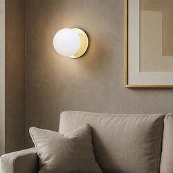 Odessa Opal Frosted Glass LED Wall Light With Gold Base Small / Warm White - LM002WL017