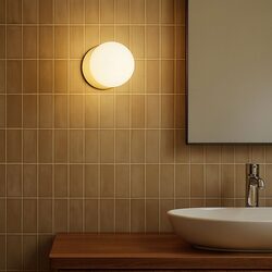 Odessa Opal Frosted Glass LED Wall Light With Gold Base Large / Warm White - LM002WL037