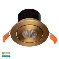 Prime 12W CCT 240V LED Tilt Downlight Brass - HV5512T-BR