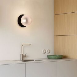 Odessa Diamond Cut Glass LED Wall Light With Black Base Small / Cool White - LM002WL004