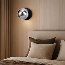 Odessa Molten Ripple Glass LED Wall Light With Black Base Small / Cool White - LM002WL043