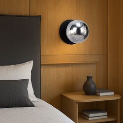 Odessa Molten Ripple Glass LED Wall Light With Black Base Large / Warm White - LM002WL023