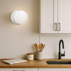 Odessa Opal Frosted Glass LED Wall Light With White Base Large / Warm White - LM002WL025