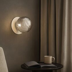 Odessa Molten Ripple Glass LED Wall Light With White Base Large / Warm White - LM002WL027