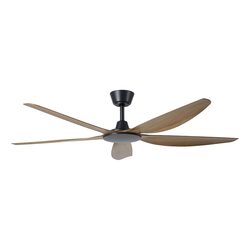 Miami 60" DC Ceiling Fan Black / New Teak - 20796507