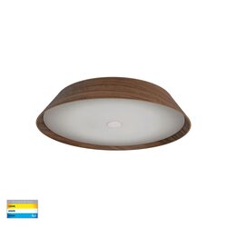 Noyer 35W CCT 240V LED Oyster Light Walnut / White - HV5872T