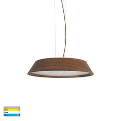 Noyer 35W CCT 240V LED Pendant Walnut / White - HV5872T-PDT