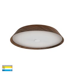Noyer 40W CCT 240V LED Oyster Light Walnut / White - HV5873T