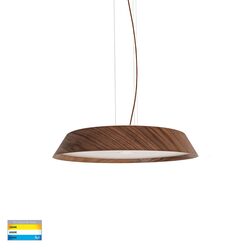 Noyer 40W CCT 240V LED Pendant Walnut / White - HV5873T-PDT