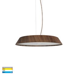 Noyer 50W CCT 240V LED Pendant Walnut / White - HV5874T-PDT