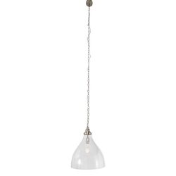 Keys Chain Pendant Large Brushed NIckel / Clear - LOI1001657