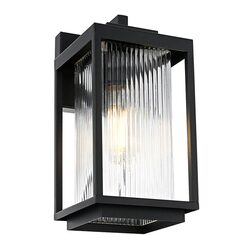 Micah Galvanised Iron Black Wall Light - HV3533W-S-BLK