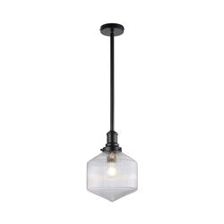 Jefferson Small Rod Pendant Clear / Matt Black - LOI1001699A