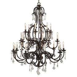 Louis 15th 24 Light Pendant White Candle Covers - LOI1001732A