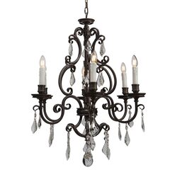 Louis 15th 6 Light Pendant White Candle Covers - LOI1001735A