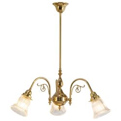 Victoriana 3 Light Pendant Polished Brass With Zipper 23 Clear Shades - LOI3001280A