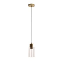 Lisa Cylindrical Clear Glass Pendant Satin Brass / Clear - OL60585CL