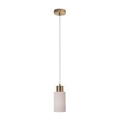 Lisa Cylindrical Clear Glass Pendant Satin Brass / Opal - OL60585OP
