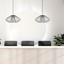 Interior Oval Cage 440mm Iron Pendant Matt Black - PARRILLA1