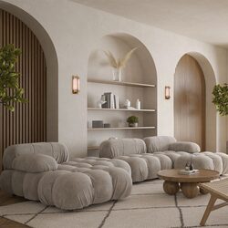 Puente Interior Rectangular Marble with Brass Highlight Wall Light - PUENTE1