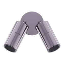 Shadow 2 x 6W CCT 12V DC MR16 LED Double Adjustable Wall Light 316 Stainless Steel - 10918