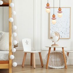 Tocado Interior Sandblasted Opal Diffuser Glass with Ceramic Bead Pendant Pink / Peach - TOCADO2